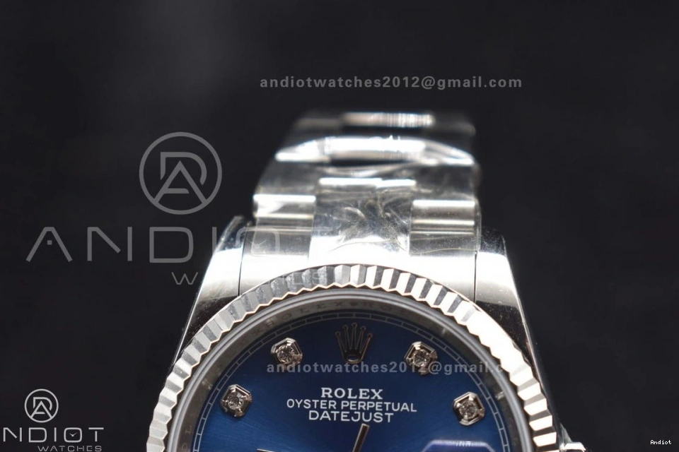 1:1 Edition 904L Dial Oyster Best DIWF 36 SA3235 on DateJust Diamonds Bracelet Blue Steel 0203